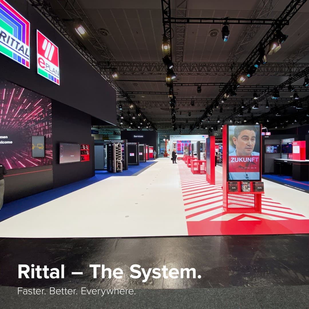 Rittal – Hannover Messe 2025: Messestand mit von CMY geplanter Beleuchtung